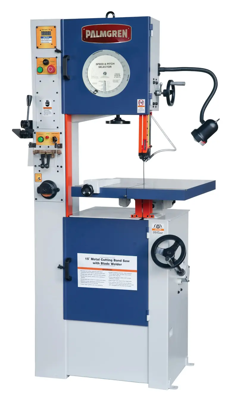 15" Variable-Speed Vertical Band Saw — Integrated Welder For On-Site Metal Fabrication 1