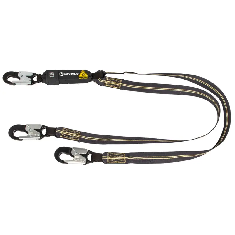 6-Foot Arc Flash Energy Absorbing Lanyard With Aramid Webbing And Dual Aluminum Snap Hooks 1