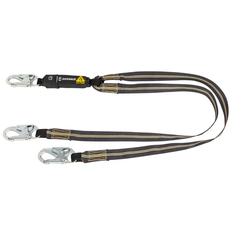 6-Foot Arc Flash Energy Absorbing Lanyard With Aramid Webbing And Dual Snap Hooks 1