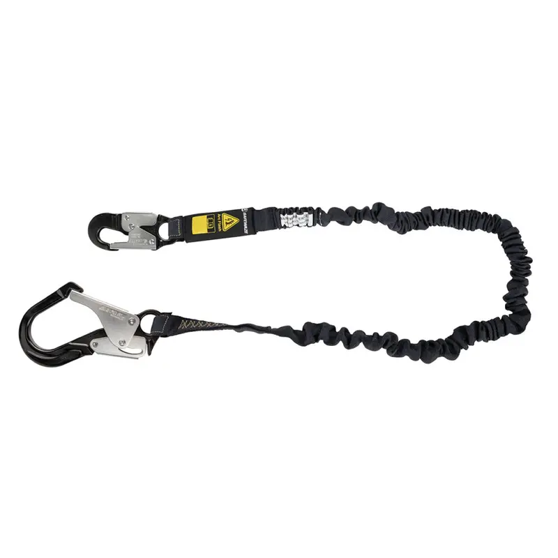 6-Foot Arc Flash Internal Energy Absorbing Lanyard With Aramid Webbing And Aluminum Rebar Hook 1