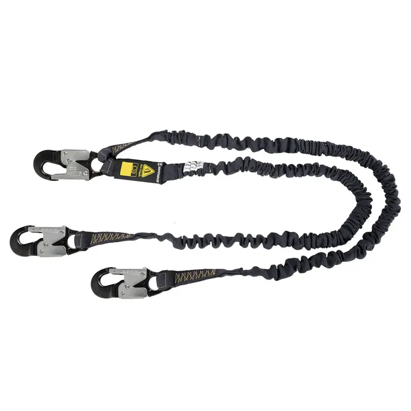 6-Foot Arc Flash Internal Energy Absorbing Lanyard With Aramid Webbing And Dual Aluminum Snap Hooks 1