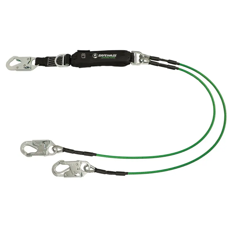 6-Foot Leading Edge Energy Absorbing Lanyard With D-Ring, Dual Legs, And Snap Hooks 1