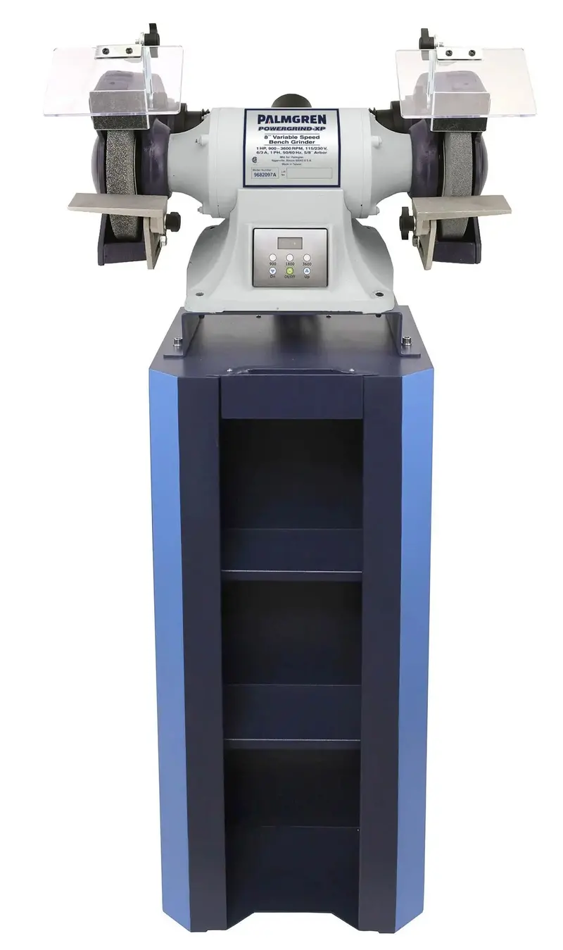8-Inch Variable-Speed Bench Grinder With Dust Extraction Stand 1