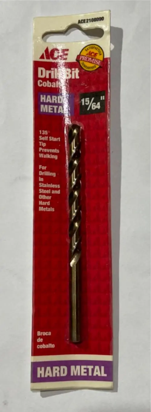 Ace Cobalt Drill Bit – 15/64-Inch × 4-Inch, High-Performance For Hard Metals (Model Ace2108090) 1