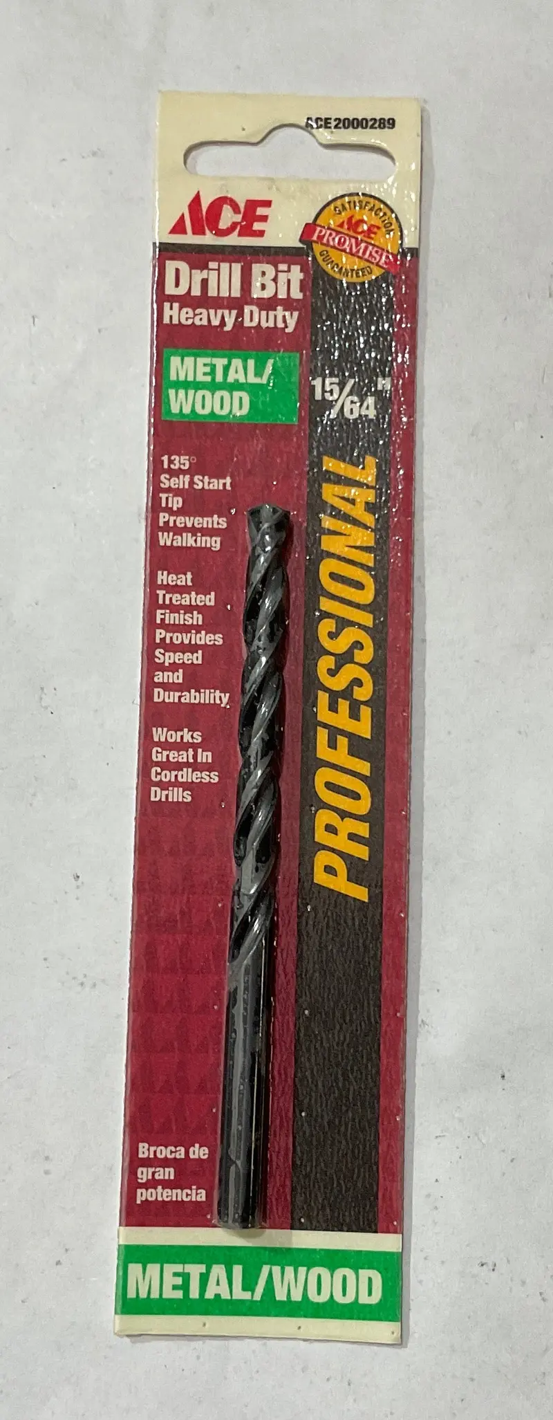 Ace Hd Drill Bit – 15/64" × 3-7/8", Versatile Metal/Wood Use, Usa 1