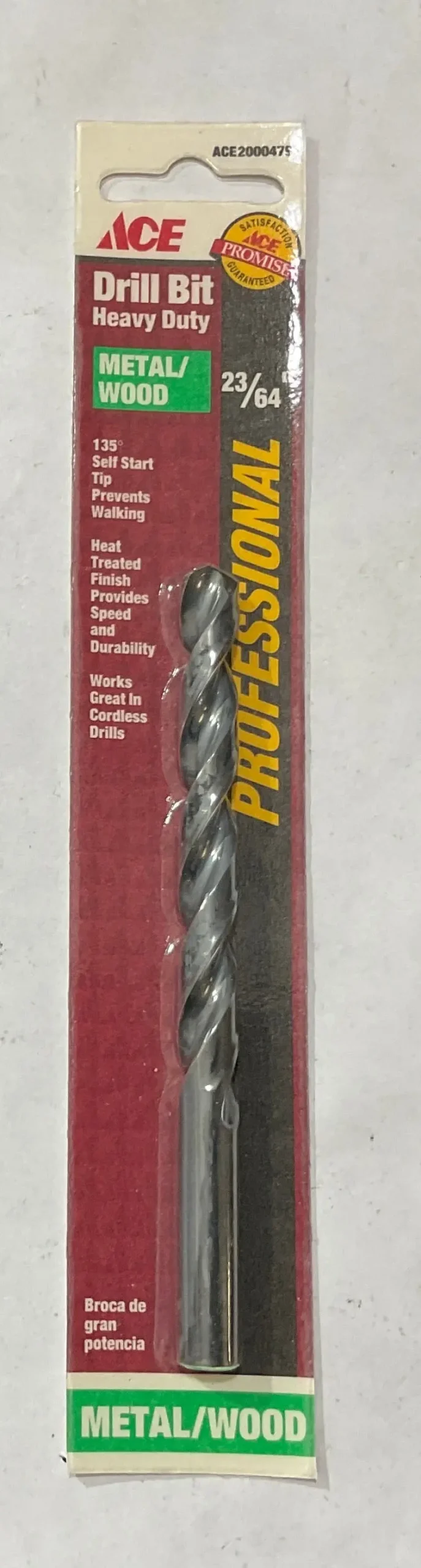 Ace Hd Drill Bit – 23/64" × 5", Precision Ground, Usa-Made 1