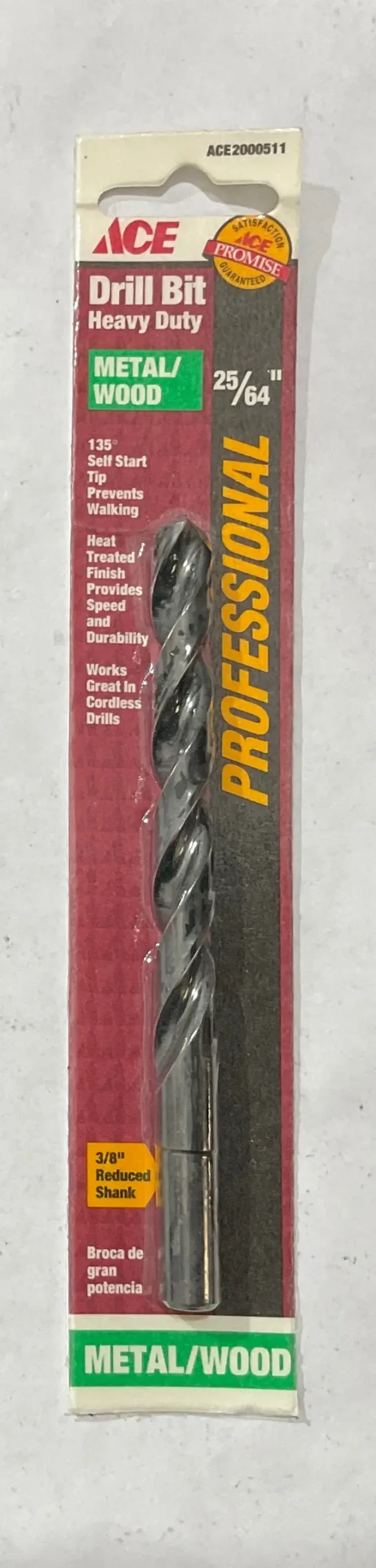 Ace Hd Drill Bit – 25/64" × 5", Industrial Strength, Usa 1