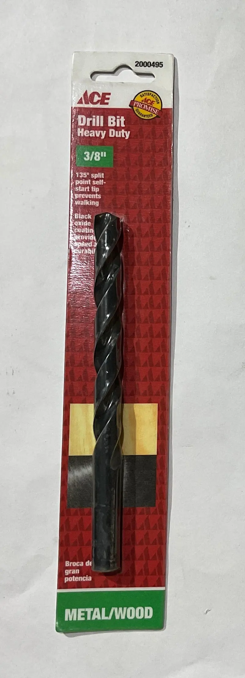 Ace Heavy-Duty Drill Bit – 3/8-Inch × 5-Inch, Dual-Purpose For Metal And Wood (Model 2000495) 1