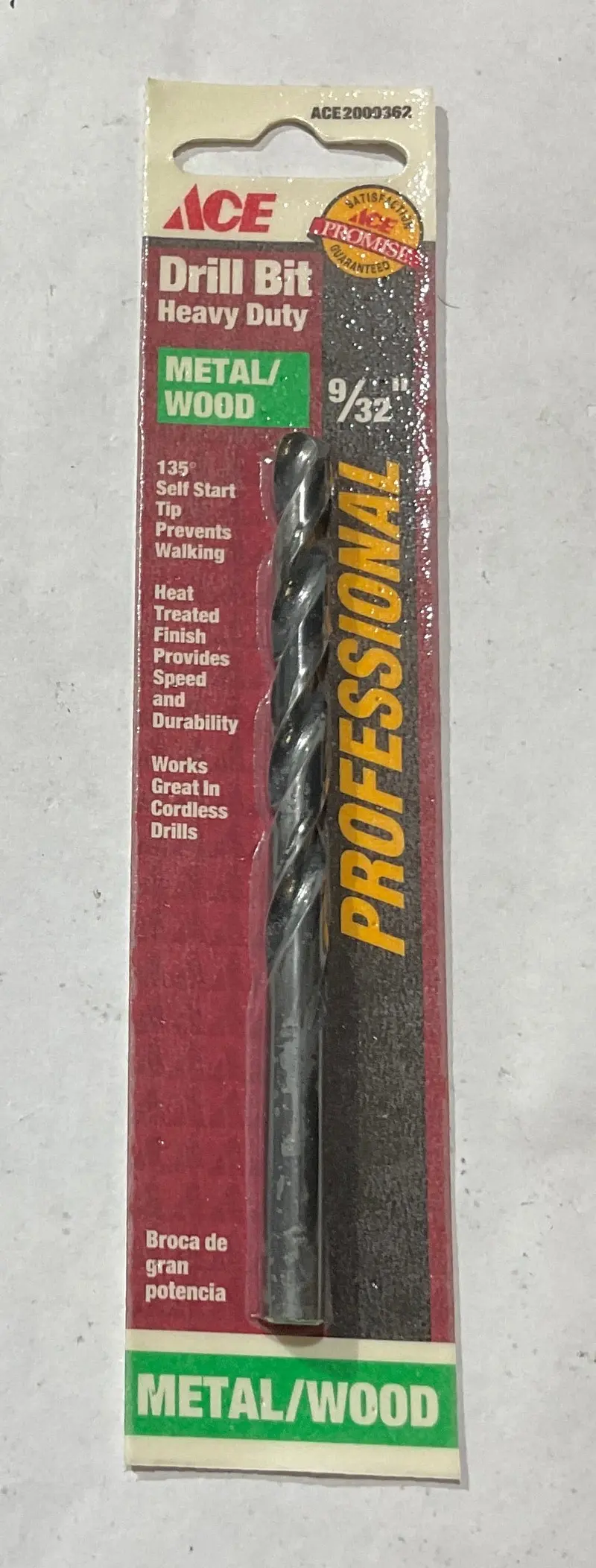 Ace Heavy-Duty Drill Bit, 9/32-Inch X 4-Inch, Designed For Wood And Metal Applications, Model 2000362 1