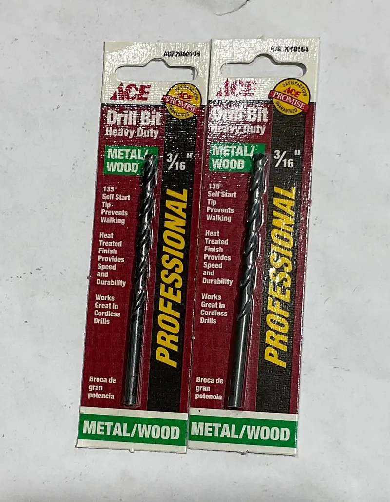 Ace Professional Heavy-Duty Drill Bits, 3/16-Inch X 3-1/2-Inch (2-Pack), Model 2000164 1