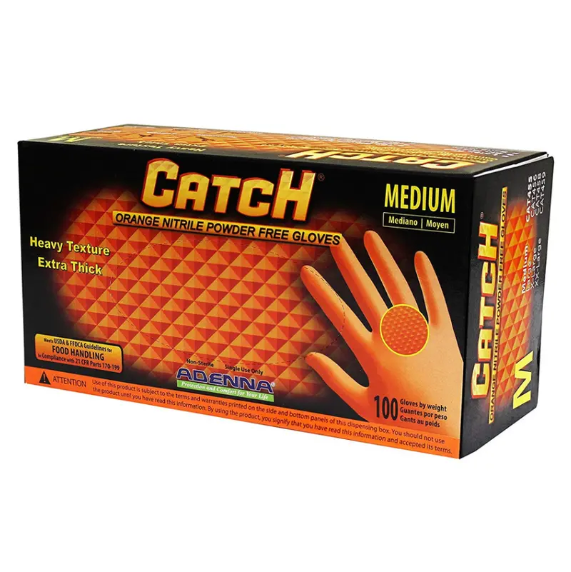 Adenna Orange Nitrile Exam Gloves – Powder-Free, Box Of 100 1