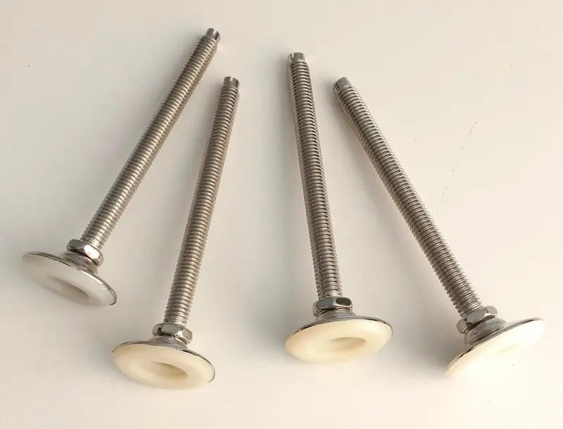Adjustable Furniture Leveling Feet – 3/8-Inch X 4-Inch Threaded Leg Supports, 4-Pack 1
