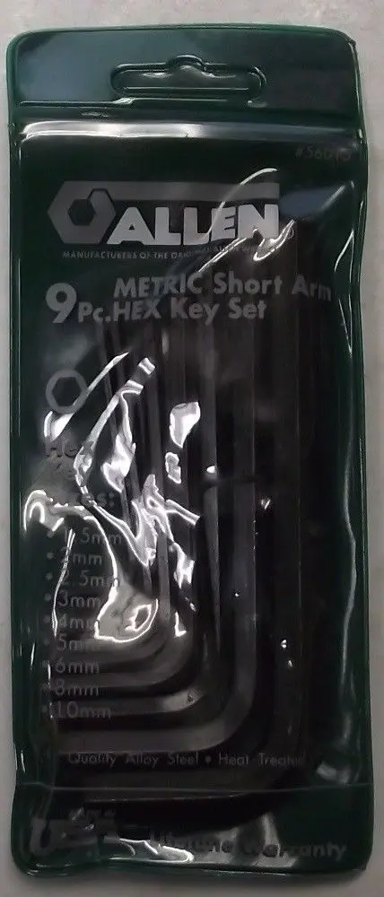 Allen 9-Piece Short-Arm Metric Hex Key Set – Ergonomic Design, Made In Usa (56015) 1