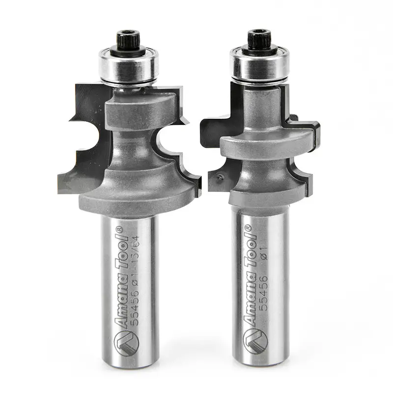Amana 55456 Two-Piece Carbide-Tipped Flooring Router Bit Set For Hardwood And Engineered Floors 1