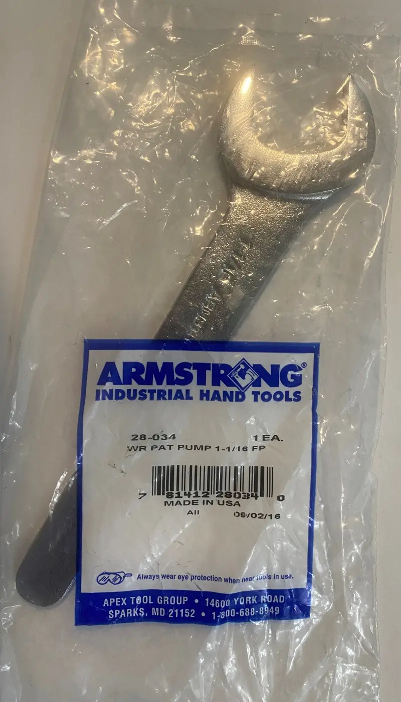 Armstrong 1-1/16" Service Pump Wrench – Slim Chrome Design, Usa-Made 1