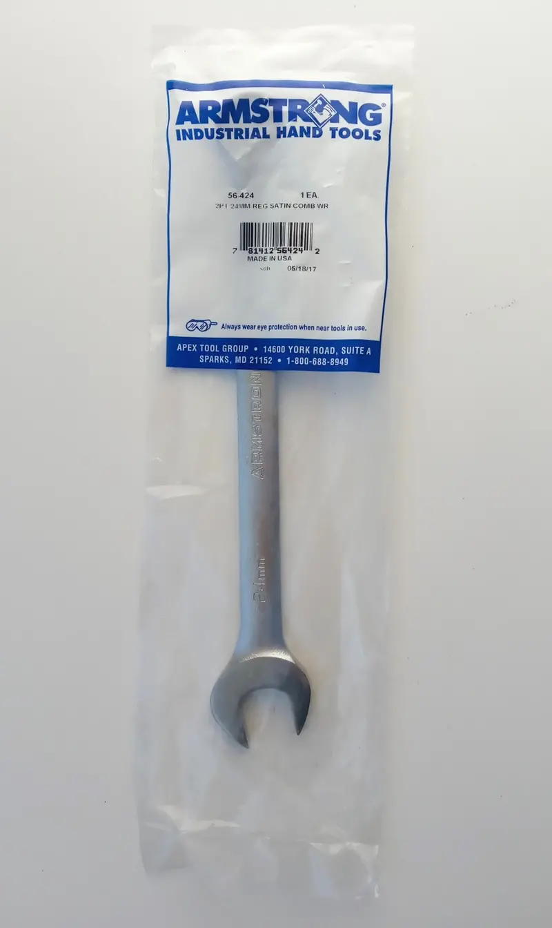 Armstrong 24Mm 12-Point Metric Combination Wrench – Satin Finish, 12-Inch Long 1