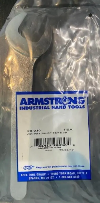 Armstrong 28-030 Service Pump Wrench — 15/16" Chrome Thin-Profile Design 1