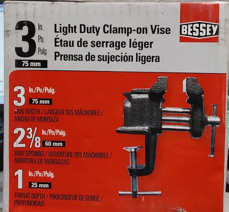 Bessey Bv-C030 Clamp-On Bench Vise – 3" Light-Duty Jaws 1