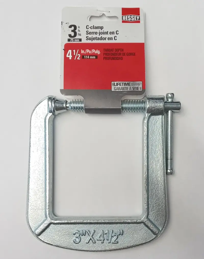 Bessey Cm34Dr Deep-Reach C-Clamp – 3-Inch Jaw Opening, 4.5-Inch Throat Depth 1