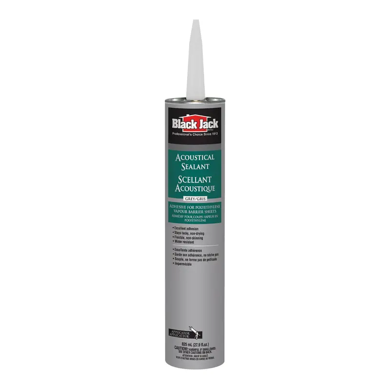 Black Jack Acoustical Sealant – Gray, Sound-Dampening Caulk For Joints And Gaps 1