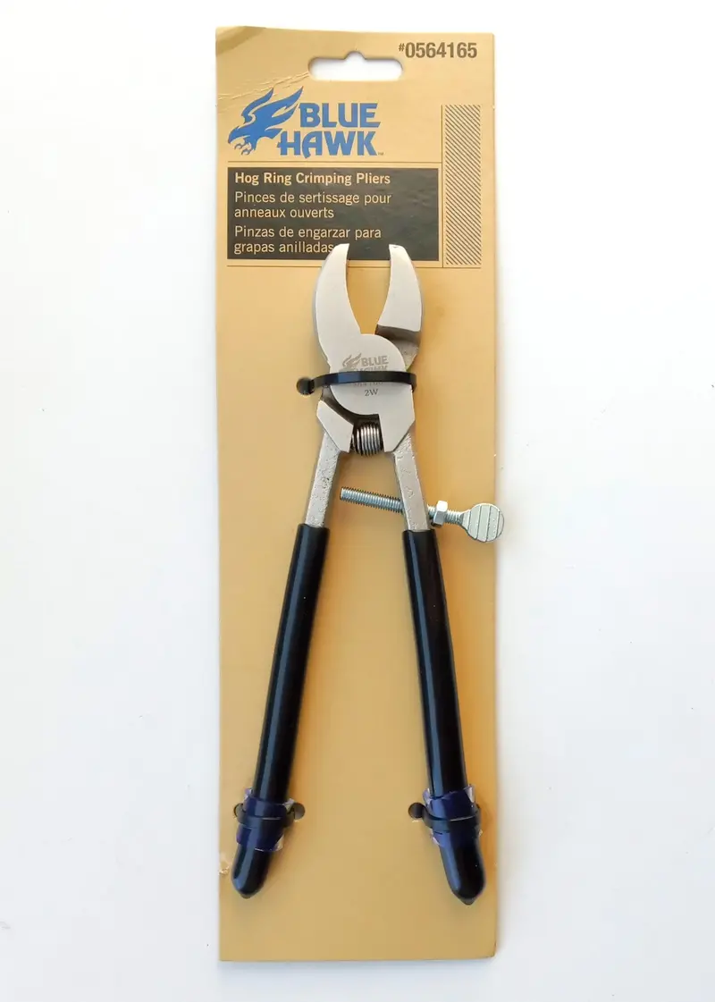 Blue Hawk 9.35-Inch Hog Ring Pliers With Gray Steel Handles And Rubber Grips For Chain Link Fencing 1