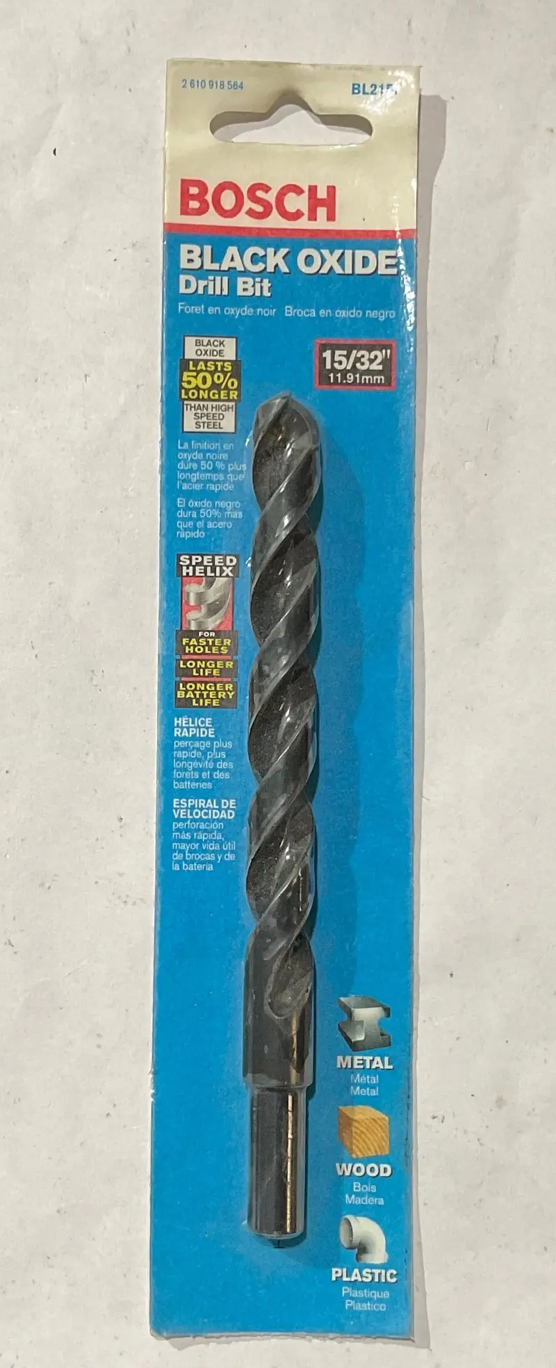 Bosch Bl2157 Black Oxide Drill Bit – 15/32" × 5-3/4", Enhanced Durability 1