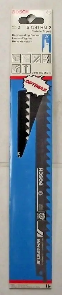 Bosch Carbide-Tipped Reciprocating Saw Blades – 12-Inch X 3 Tpi, 2-Pack 1