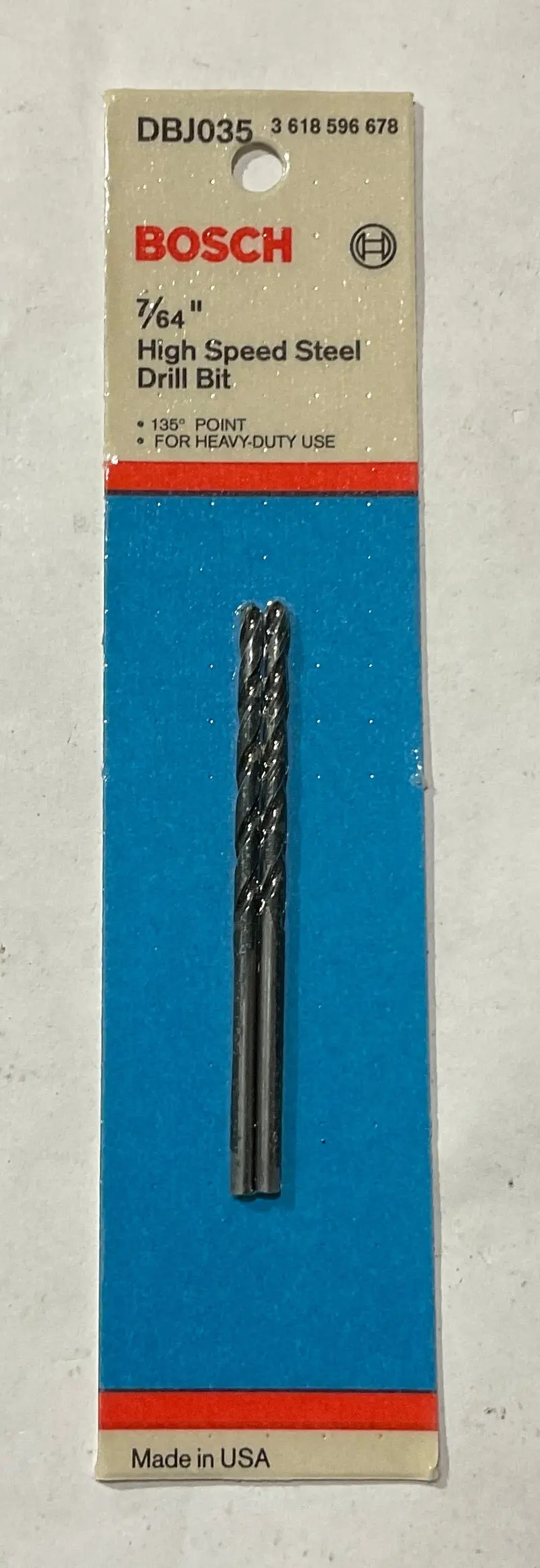 Bosch Dbj035 High-Speed Steel Drill Bit Set – 7/64" × 2-3/4", 2-Piece, Usa 1