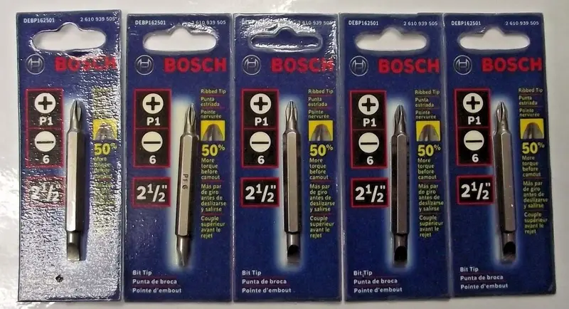 Bosch Debp162501 P1–6 Double-Ended Screwdriver Bit Set – 2.5-Inch, 5-Piece (Made In Usa) 1
