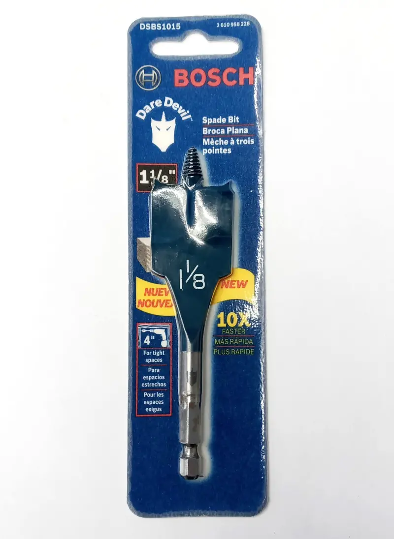 Bosch Dsbs1015 Stubby Spade Bit – 1-1/8 Inch X 4 Inch, Compact Design For Tight Spaces 1