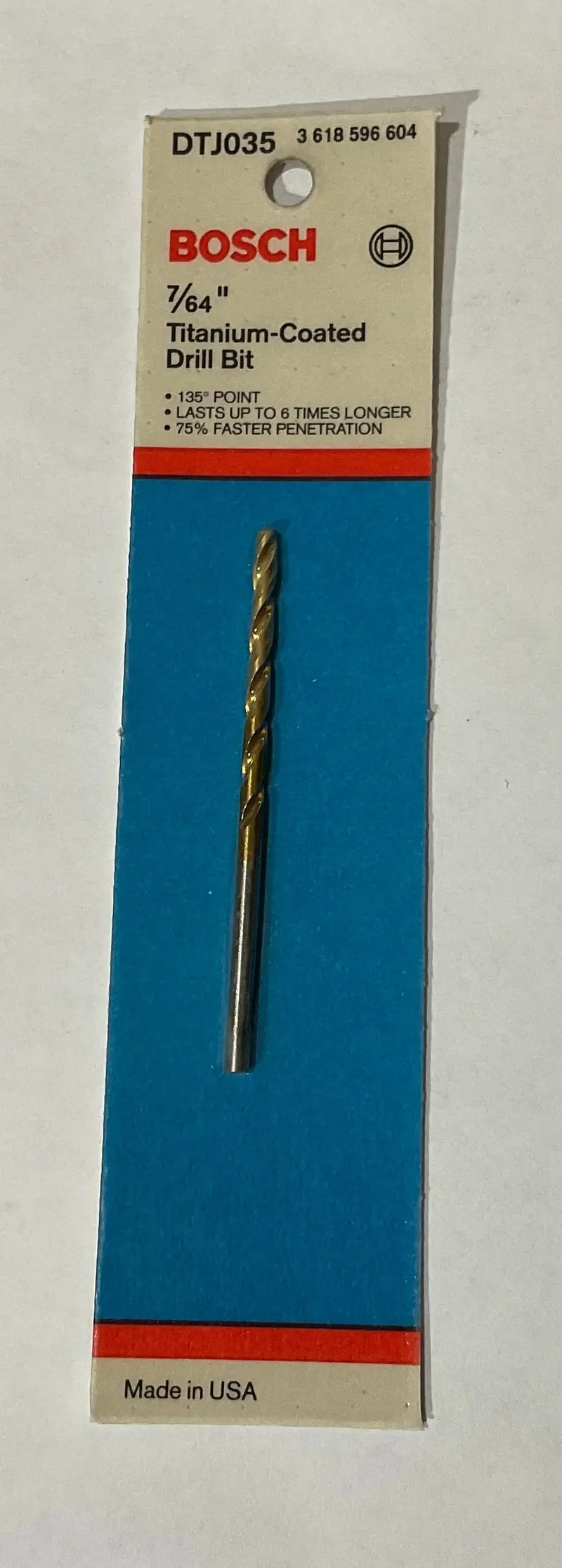 Bosch Dtj035 Titanium-Coated Drill Bit – 7/64" × 2-5/8", High-Performance, Usa 1