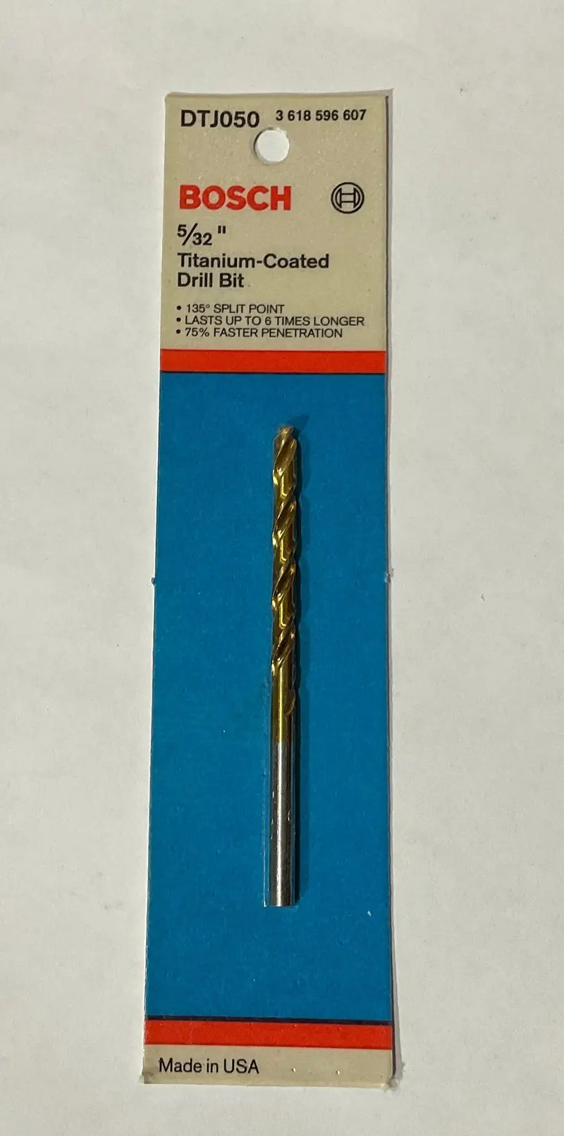 Bosch Dtj050 Titanium-Coated Drill Bit – 5/32" × 3-1/8", Optimized For Hard Materials 1