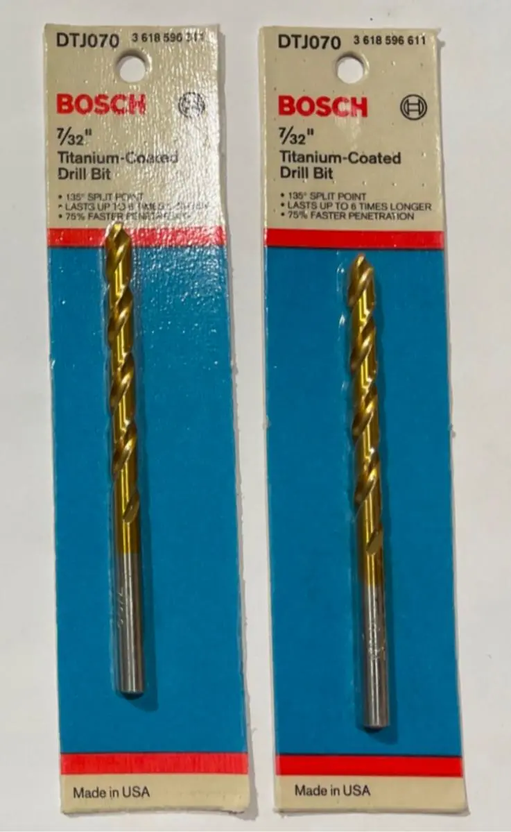Bosch Dtj070 Titanium-Coated Drill Bit Set – 7/32" × 3-7/8", 2-Pack, Usa-Made 1