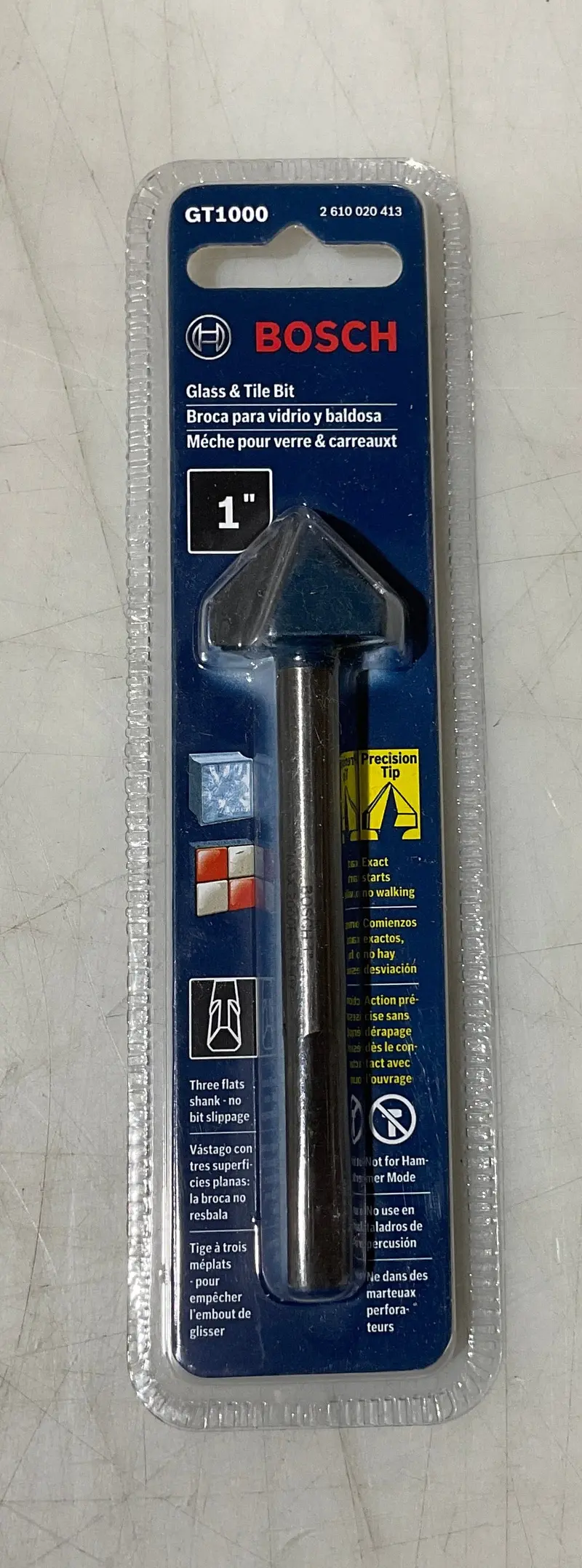 Bosch Gt1000 Heavy-Duty Glass & Tile Bit — 1", Industrial-Grade, #I-98 1