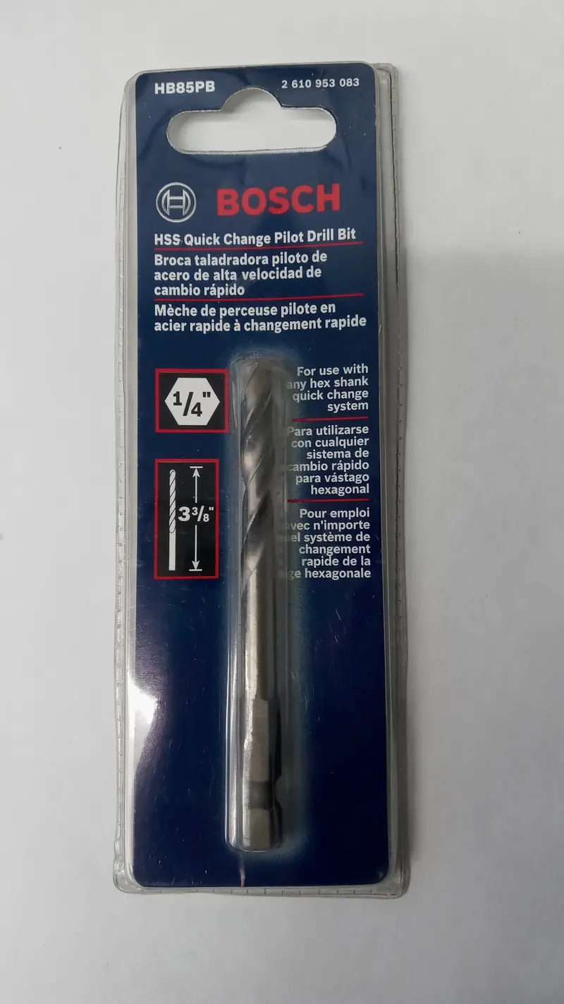 Bosch Hb85Pb Hss Quick-Change Pilot Drill Bit – 1/4" Shank, High-Speed Steel 1