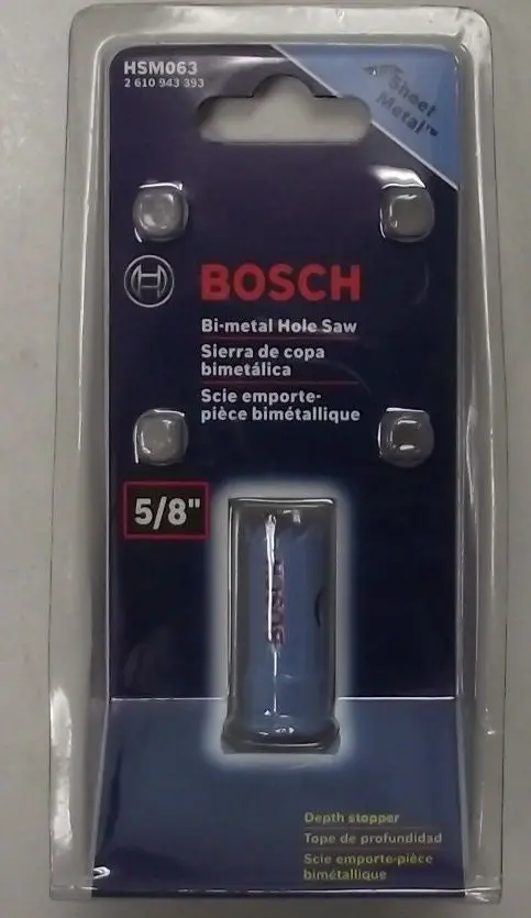 Bosch Hsm063 Sheet Metal Hole Saw – 5/8" (16Mm) Diameter, Optimized For Thin Metals 1