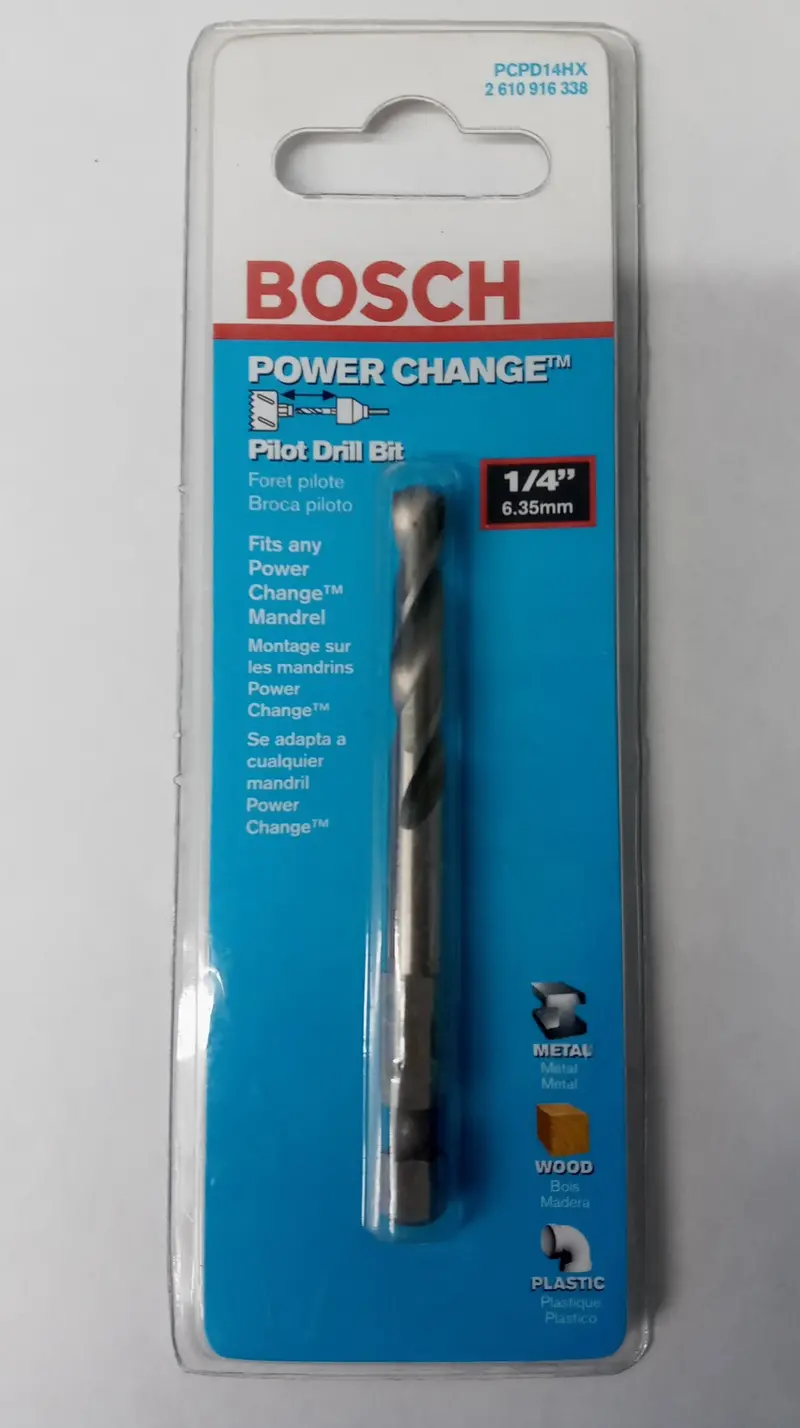 Bosch Pcpd14Hx Power Change Pilot Drill Bit – 1/4" Shank, Quick-Swap System 1
