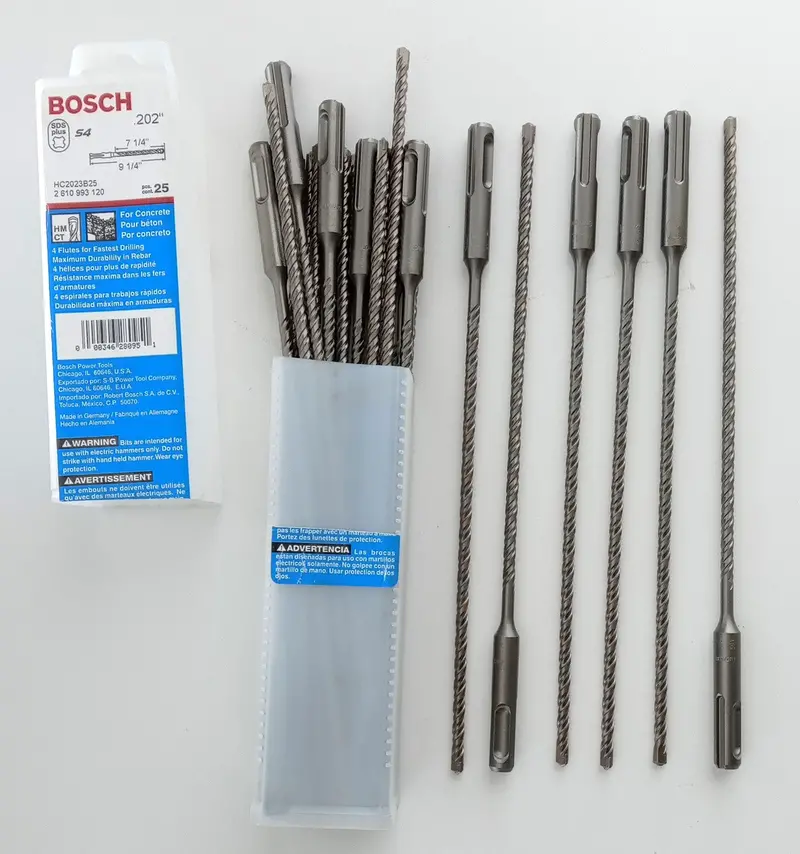 Bosch Sds-Plus Rotary Hammer Bit – .202" X 7-1/4" X 9-1/4", 25-Pack (Model Hc2023B25) 1