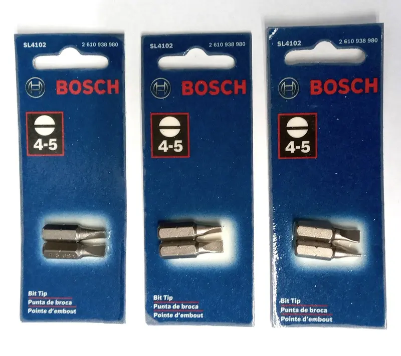 Bosch Sl4102 Slotted Bit Tips — Pack Of 6 (3 Sets × 2), Usa-Made 1