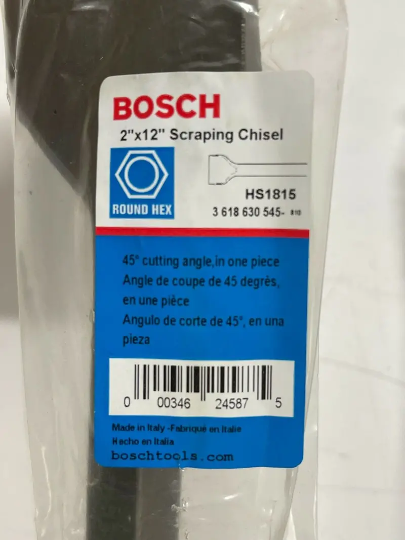 Bosch Spline Drive Hammer Chisel – 2" X 12", Hardened Steel, Made In Italy 1
