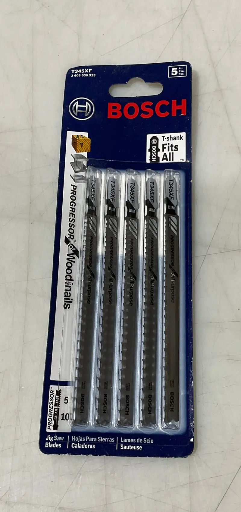 Bosch T345Xf Progressor Jig Saw Blades — 5-1/2" X 5/10 Tpi, T-Shank, Swiss-Made 5-Pack (#I-94) 1