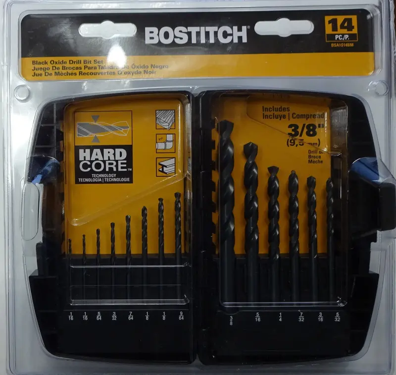 Bostitch Bsa1S14Bm Black Oxide Drill Bit Set – 14-Piece General Purpose Collection 1