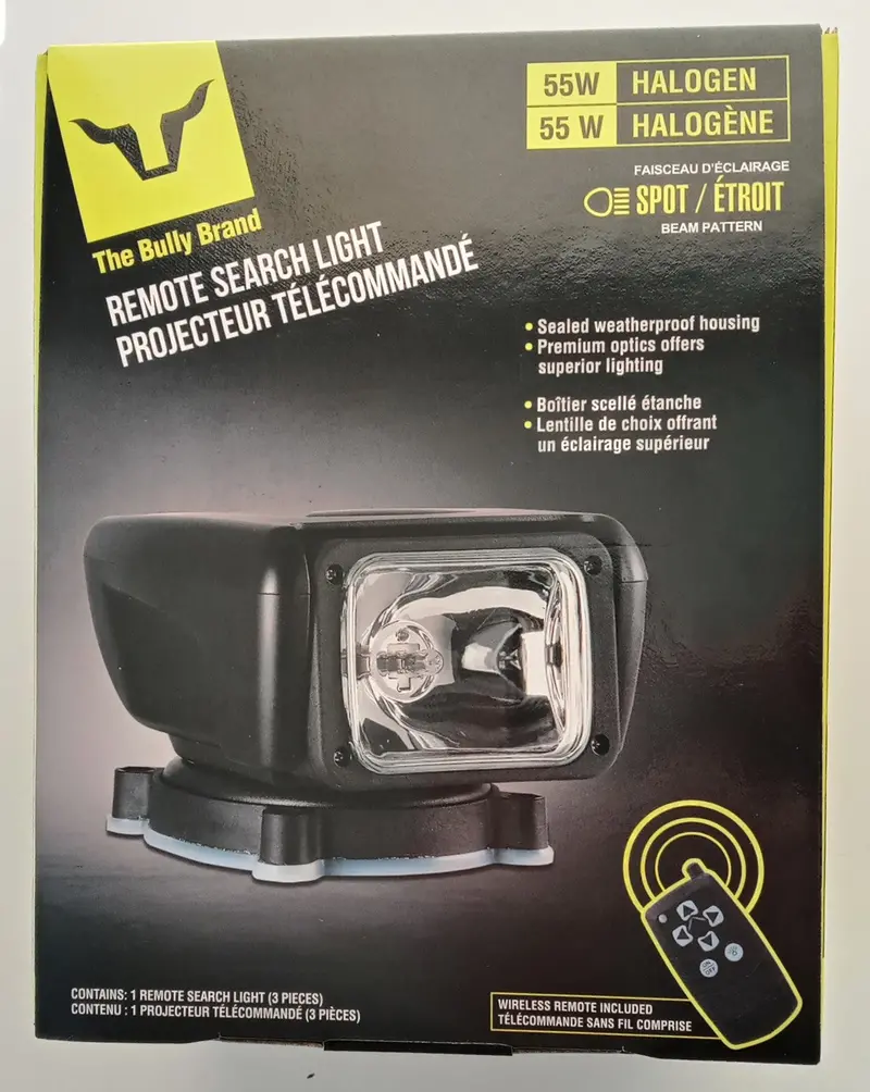 Bully Ms-012T 55W Long-Range Remote Searchlight – 1100 Lumens, Spot Beam, 1000M Detection 1