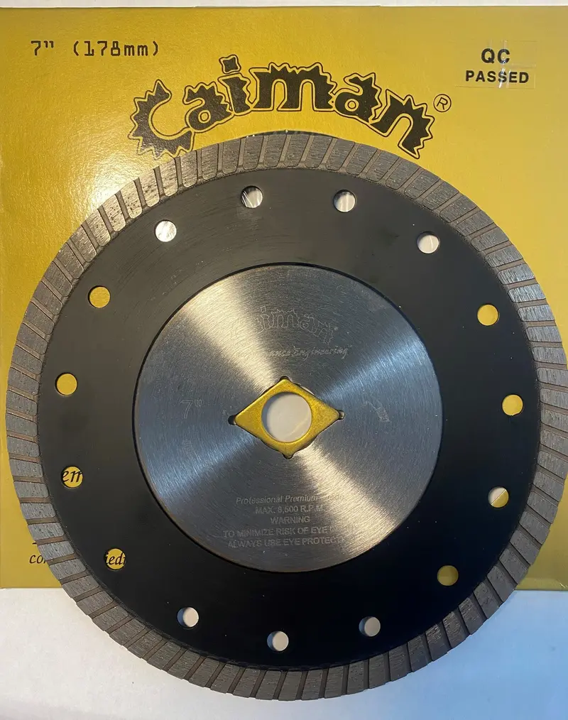 Caiman 10370 Thin Turbo Diamond Saw Blade – 7", 5/8" & 7/8" Arbor, Dko Compatible 1