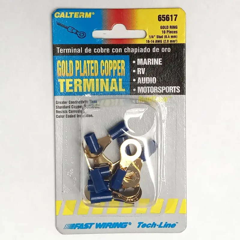 Calterm 65617 Gold-Plated Terminal: 14–16 Awg, 1/4-Inch Stud, 10-Piece Set 1