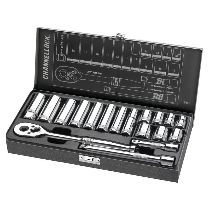 Channellock 38182 – 18-Piece 3/8-Inch Drive Metric Socket Set 1