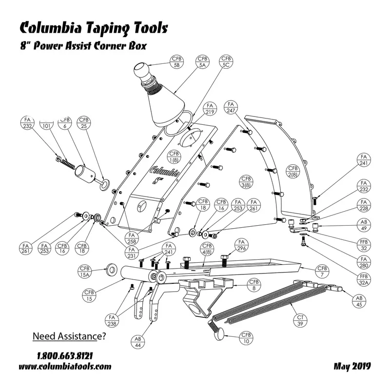 Columbia Corner Flusher Box – Refurbishment Parts Kit 1