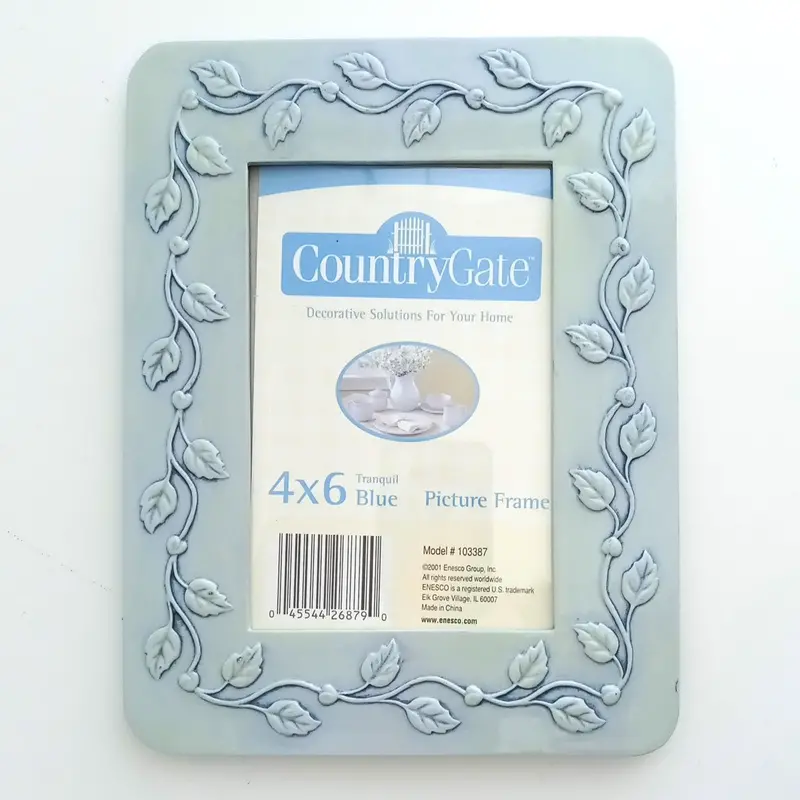 Countrygate Tranquil Blue Leaves Picture Frame – Nature-Inspired Design, 4" X 6" 1