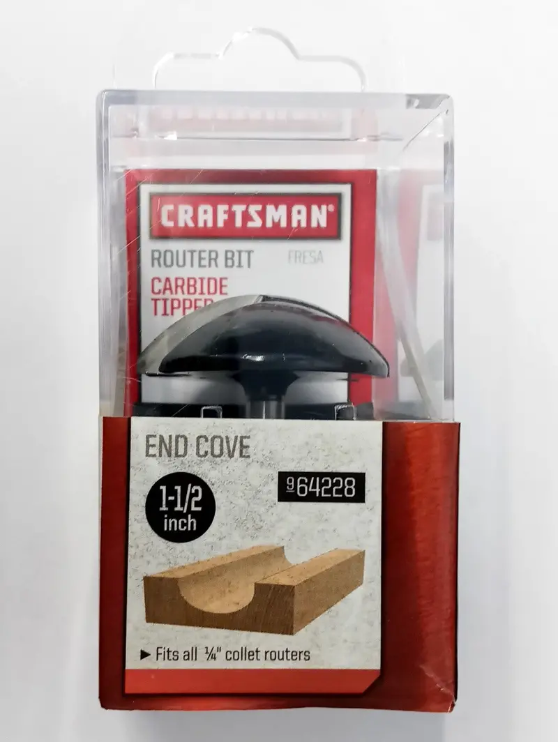 Craftsman 1-1/2" End Cove Router Bit — 2-Flute Design With 1/4" Shank 1