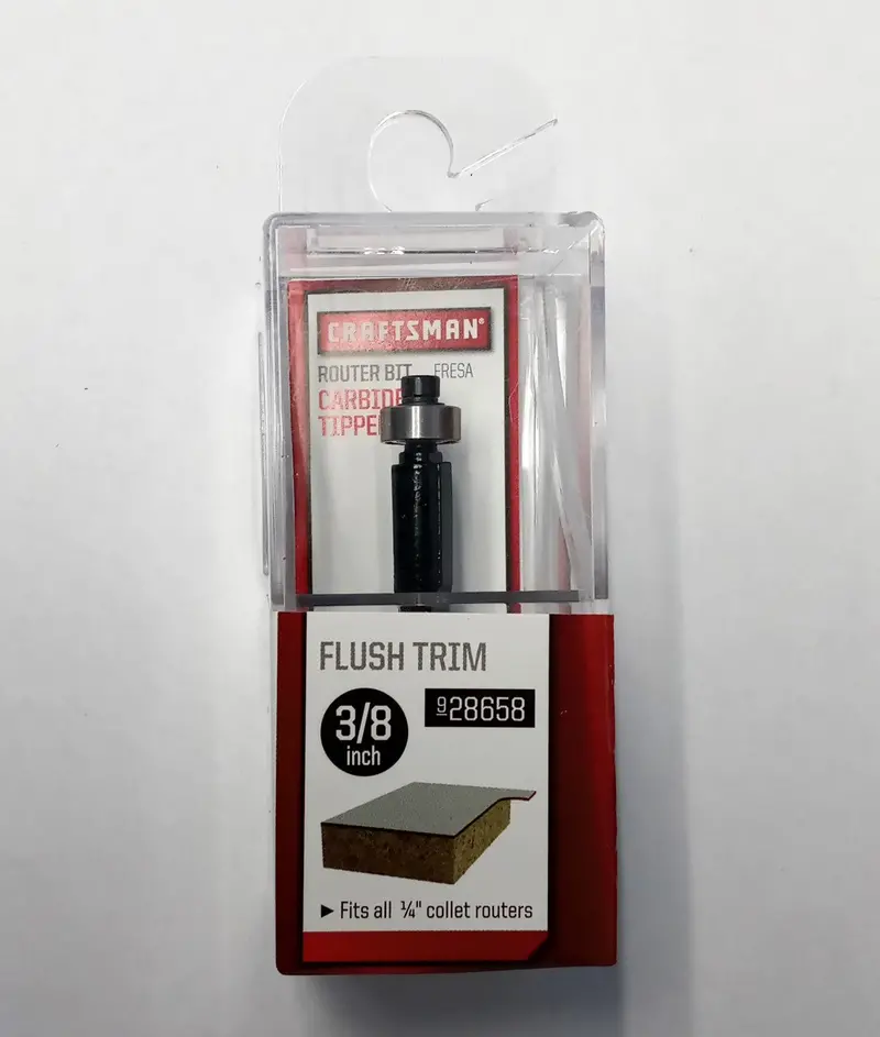 Craftsman 28658 Flush-Trim Router Bit — 3/8 Inch Cutting Diameter, 1/4 Inch Shank 1
